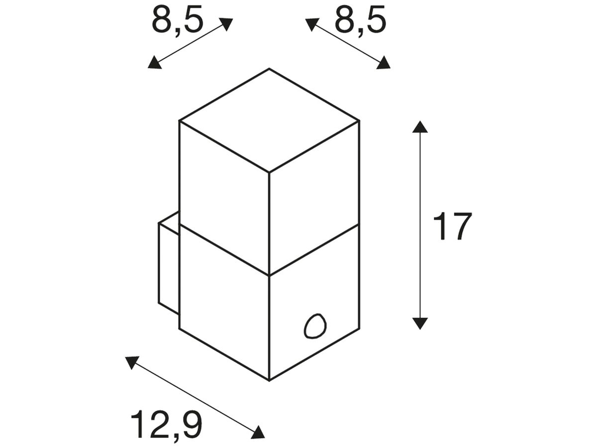 Wandleuchte SLV GRAFIT square E27 Sensor 11W IP44 Aluminium anthrazit