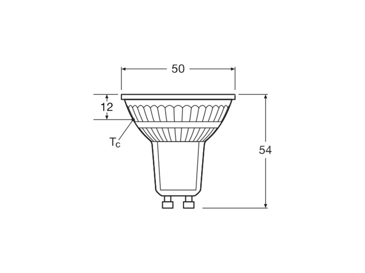 LED-Lampe LEDVANCE GU10 2W 360lm 827 Ø50×54mm PAR16 klar 36°