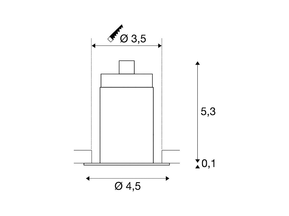 EB-LED-Deckenleuchte SLV TRITON MINI, 1.2W 350mA 3000K 70lm IP20 weiss