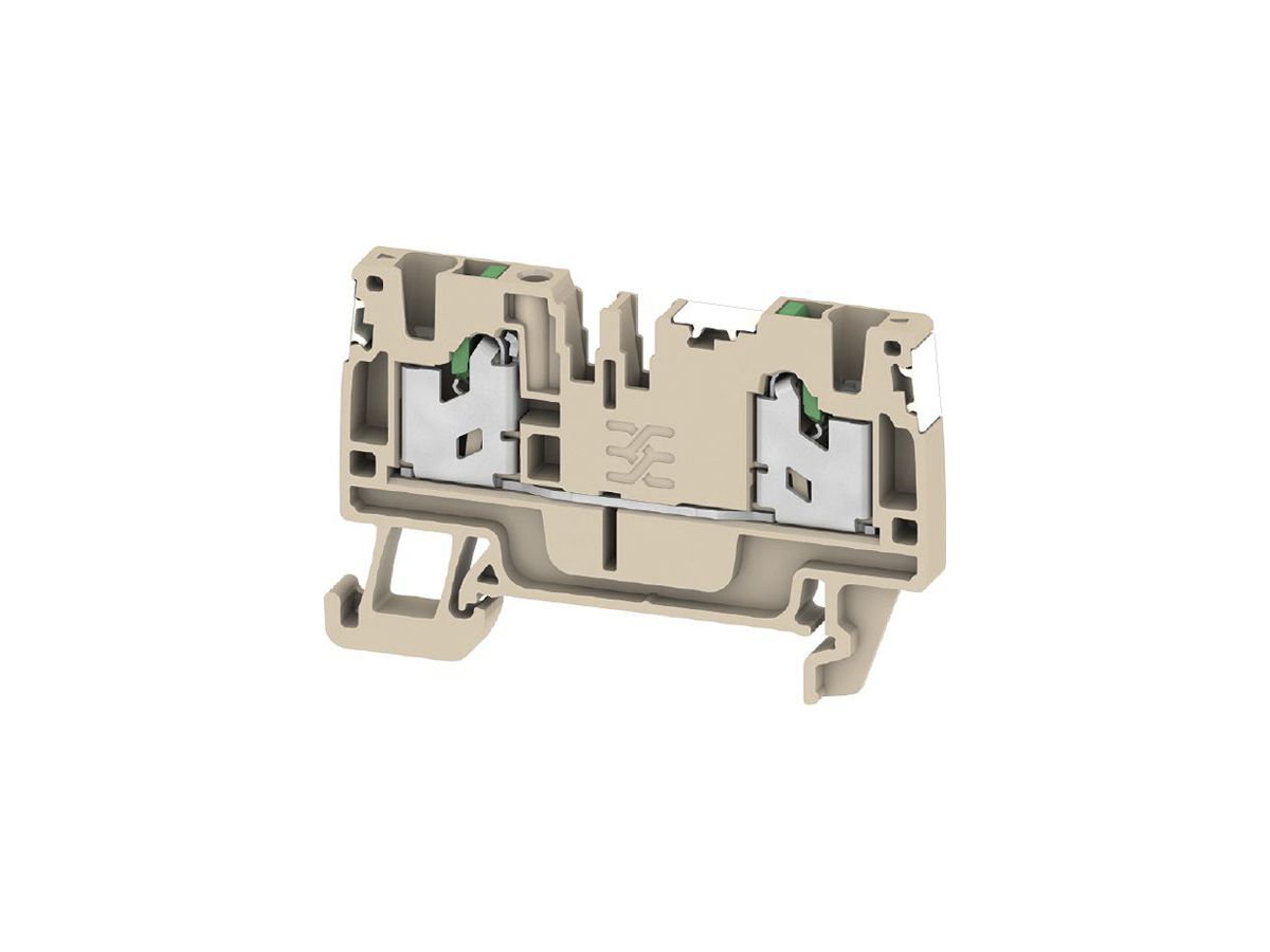 Durchgangs-Reihenklemme S2C 2.5 DL 2.5mm² 24A 800V SNAP IN 2×1 TH35 beige