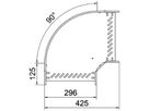Bogen BET RB 90° 60×300mm Edelstahl A4 blank