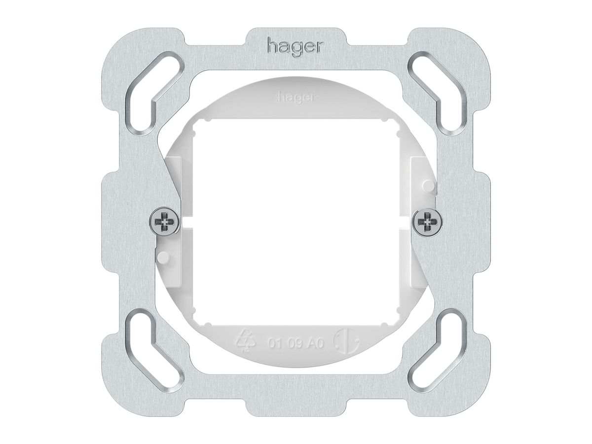 Befestigungsbügel Hager mit Befestigungsplatte weiss