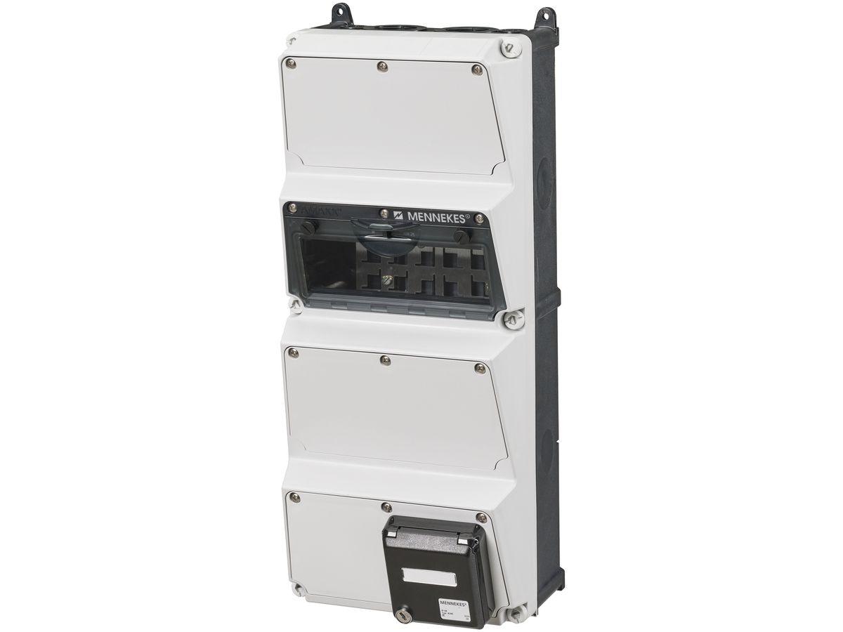 Medienverteiler AMAXX grau/schwarz IP44 520×225×185mm