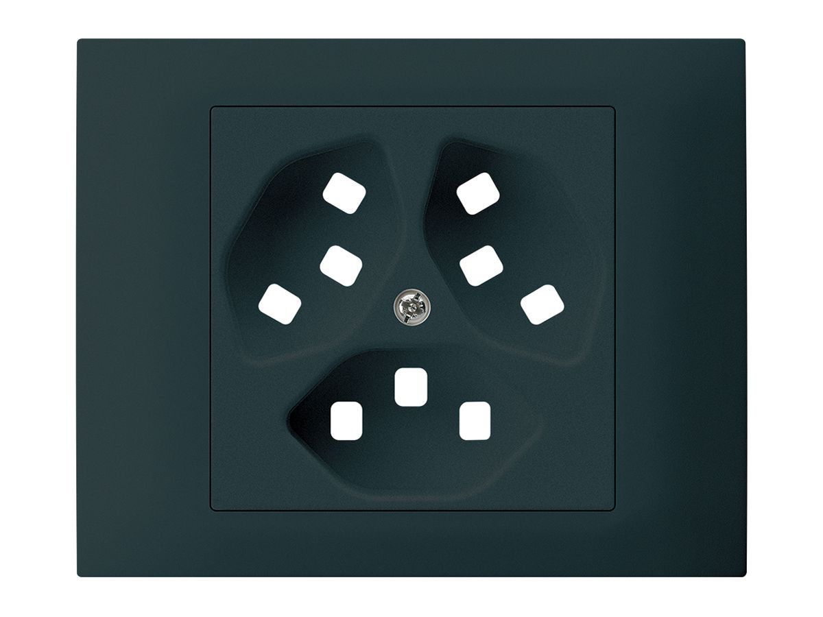 EB-Frontset Hager kallysto für Steckdose G3 3×T23 Abdeckrahmen steckbar schwarz