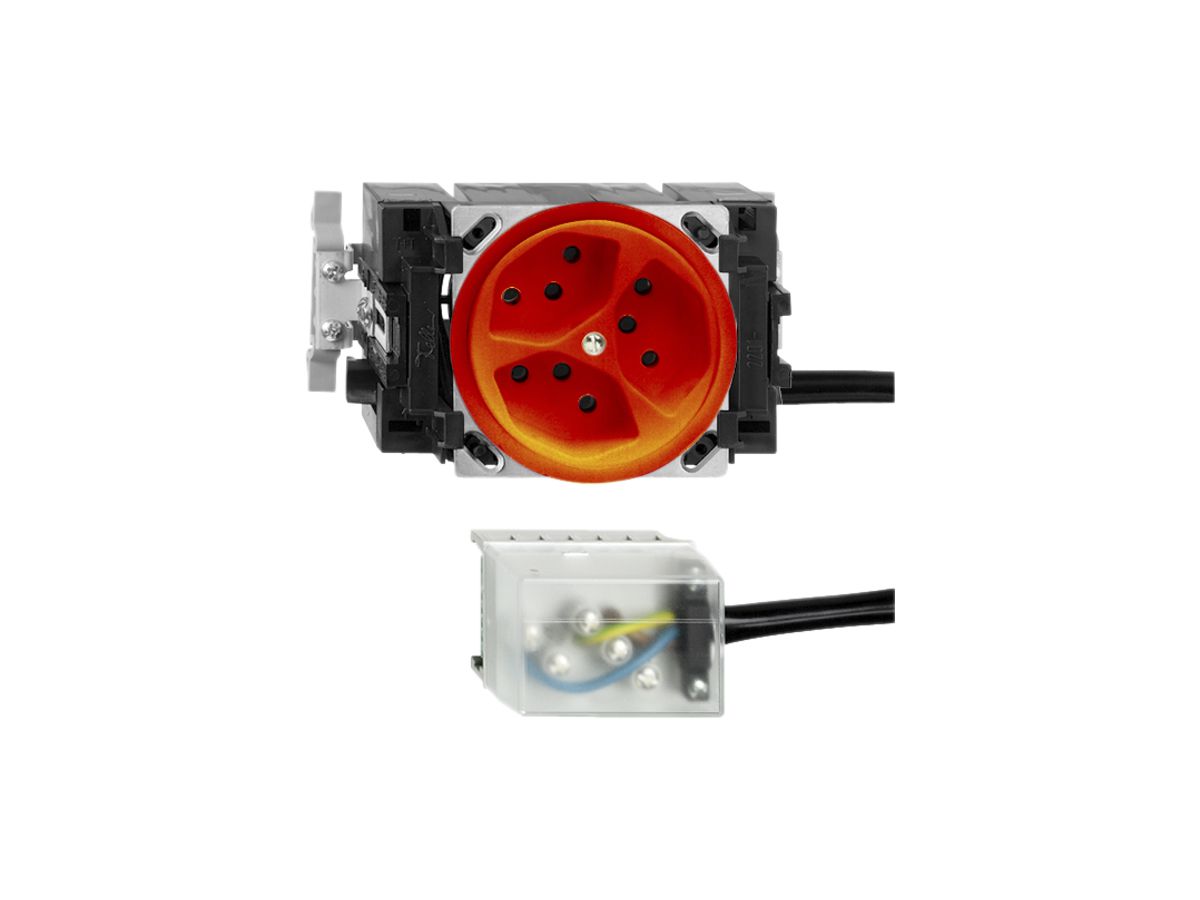 EB-Steckdose FH 3×T13 L1 orange 53mm für Flachkabel Powerbus