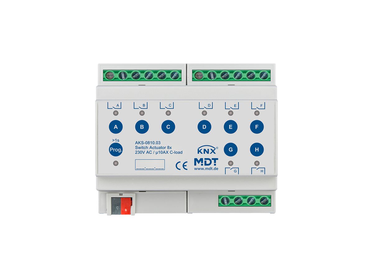 REG-Schaltaktor KNX MDT AKS-0810.03 8-Kan 10A 230VAC 6TE