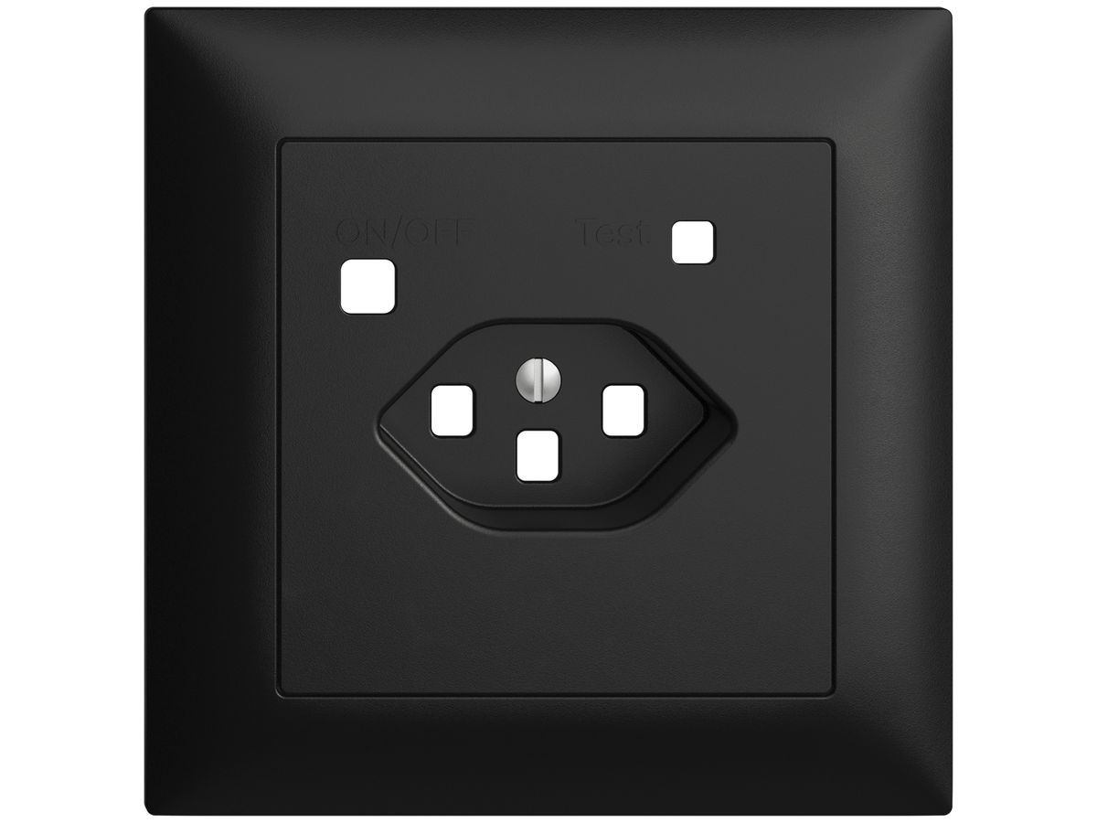 Frontset EDIZIOdue zu FI-Steckdose FMI, T23, schwarz