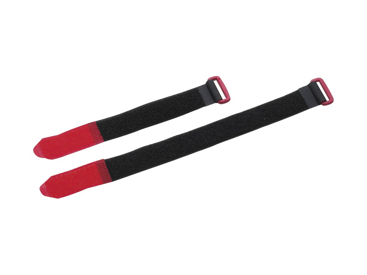 Kabelbinder mit Klettverschluss 25×360mm rot/schwarz