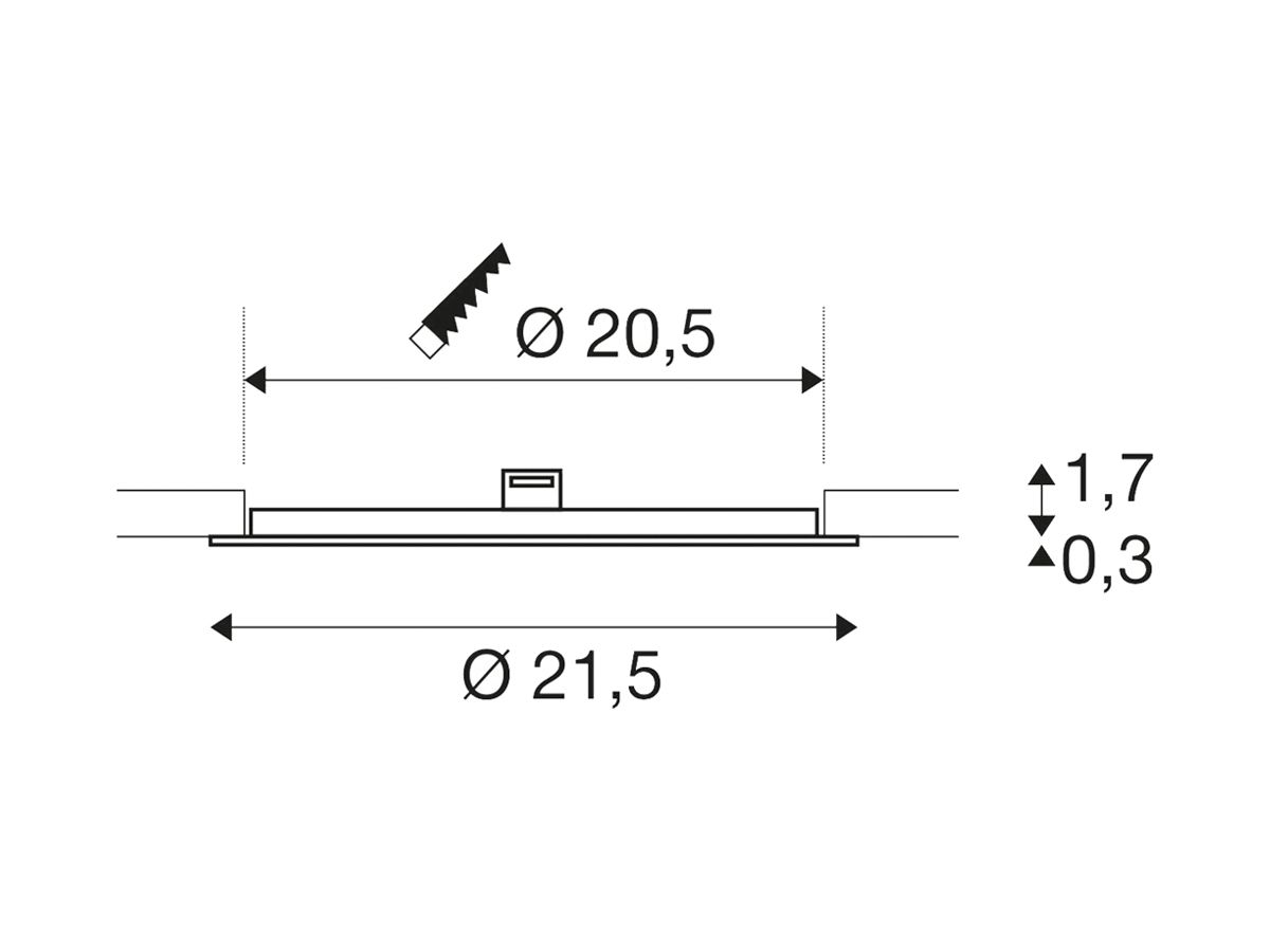EB-LED-Deckenleuchte SLV SENSER24 ROUND 500mA 13W 1200lm 3000K EB-Ø205mm ws