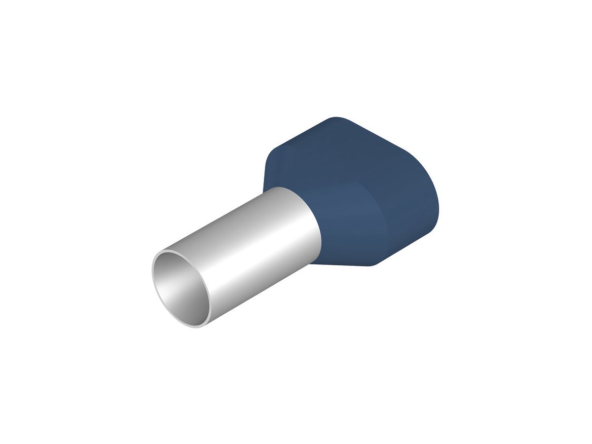 Zwillings-Aderendhülse Weidmüller H isoliert 2×16mm² 16mm blau DIN lose