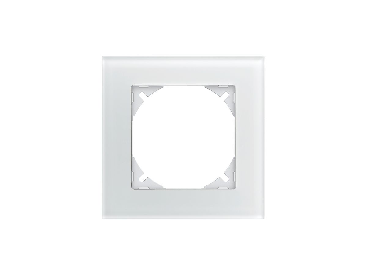 Abdeckrahmen EDIZIOdue prestige 1×1 glas weiss