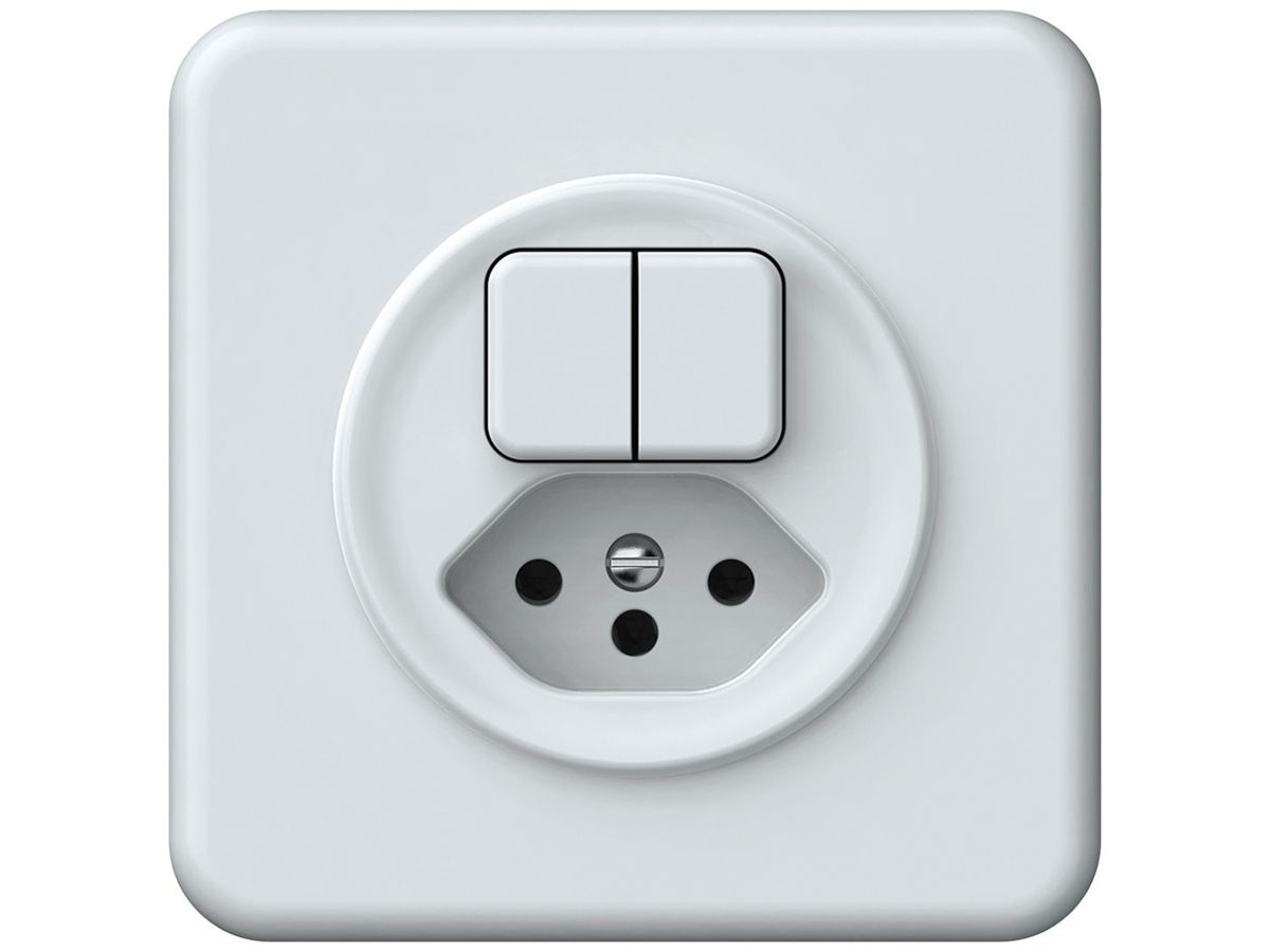 UP-Kombination origin 2×Tasten 2CO+T13 1P 0<1 10A 230V 92×92mm weiss