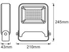 LED-Strahler LDV ENDURA FLOOD 50W 4500lm 3000K anthrazit IP65