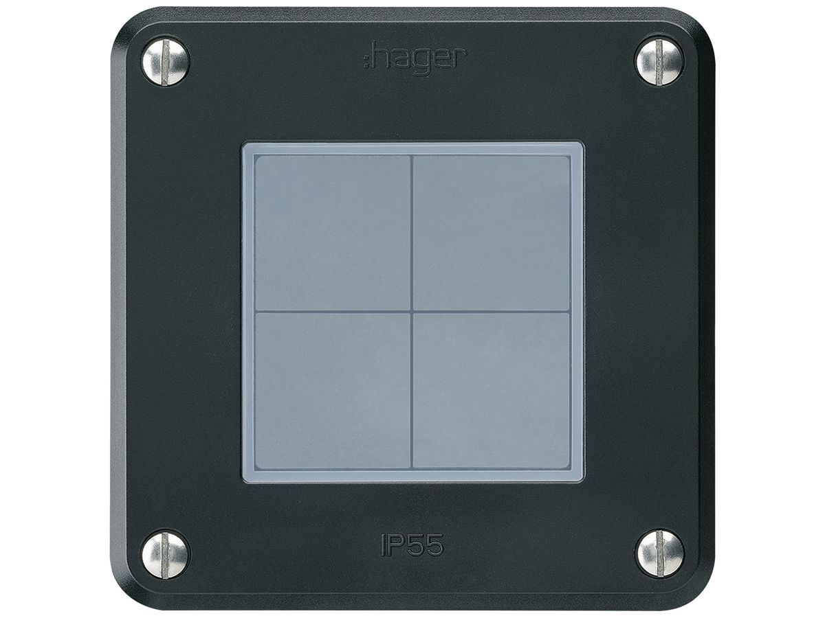 KNX-Taster Hager BA robusto A 4-fach 86×86mm schwarz