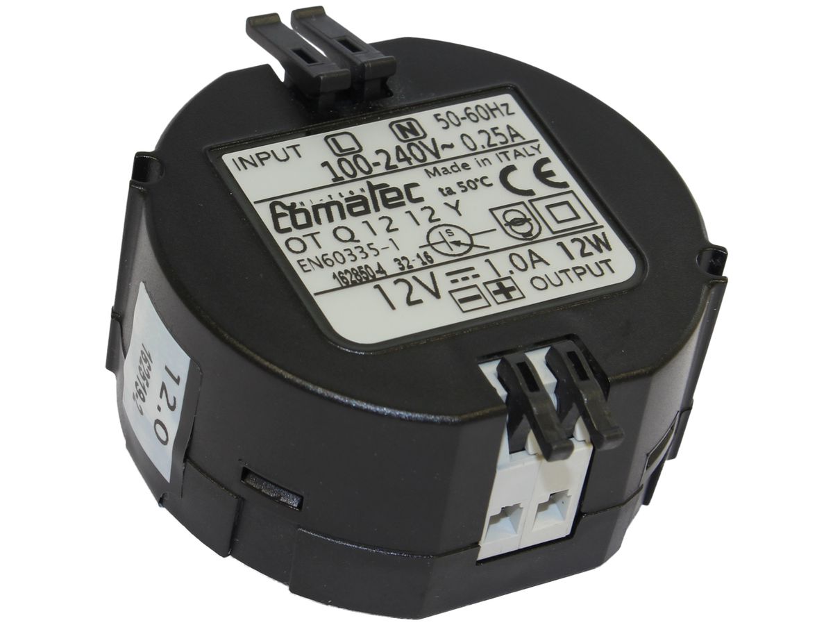 EB-Netzteil Comatec OTQ, IN: 230VAC, OUT: 12VDC/12W, Federzugklemmen