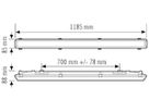 LED-Feuchtraumleuchte ESYLUX OLIVIA-2 32W 5300lm 840 IP66 grau