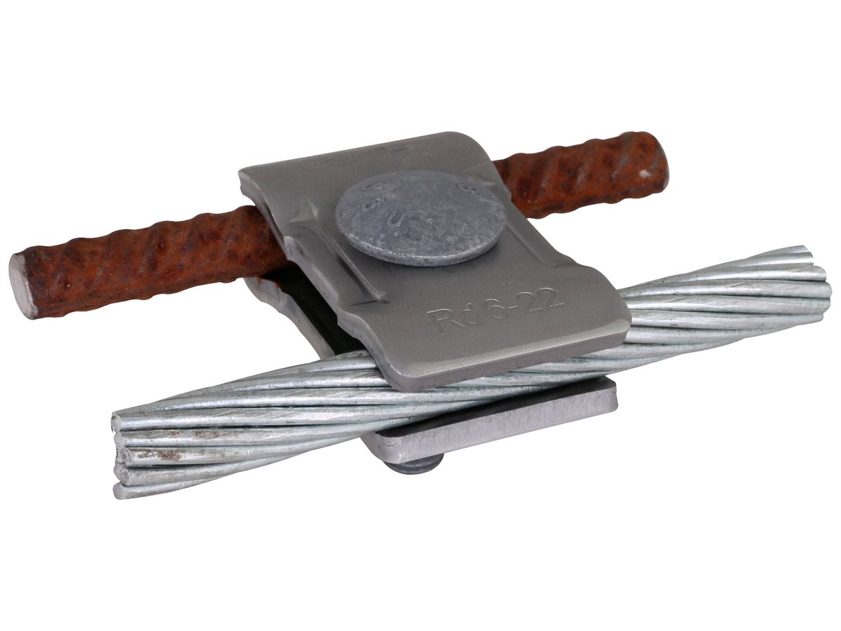 Parallelverbinder DEHN/elvatec für Rundleiter Ø6…22mm Stahl/blank