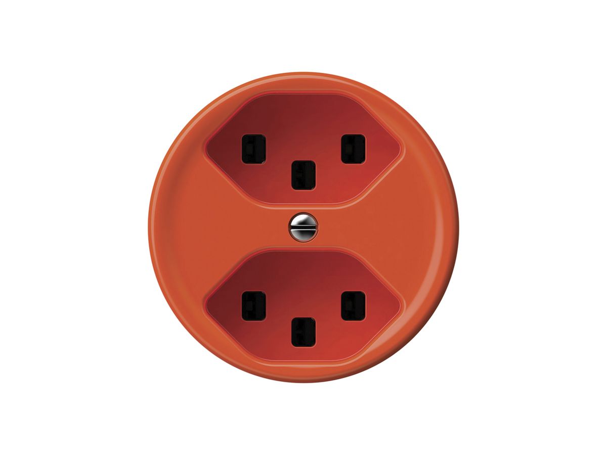 Steckdose origin 2×Typ 23 16A 230V 60×60mm orange