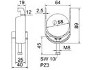 Schnellverleger BET 2056 U-Fuss Kunststoff 52…58mm 1×Kabel Aluminium