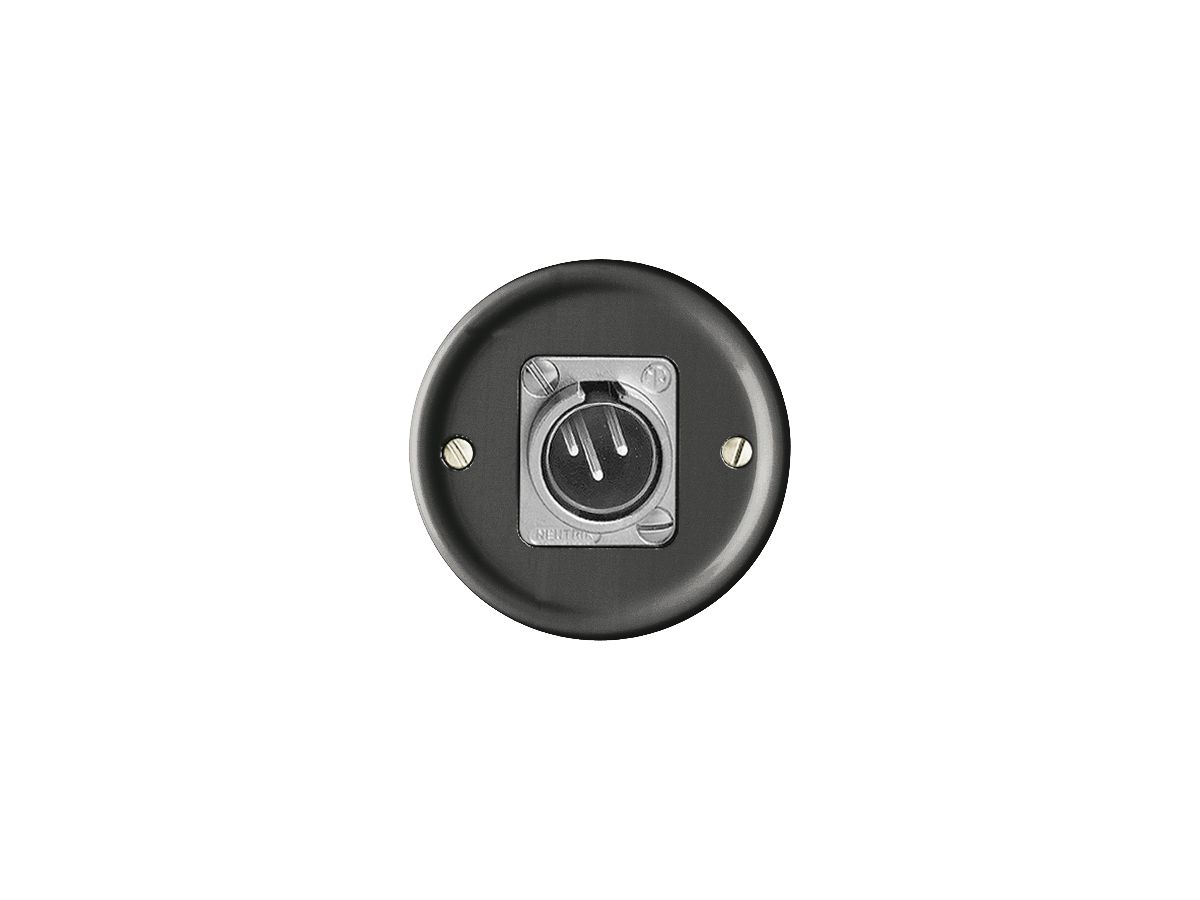 UP-Anschlussdose FH XLR 3L P mit Steckereinsastz schwarz