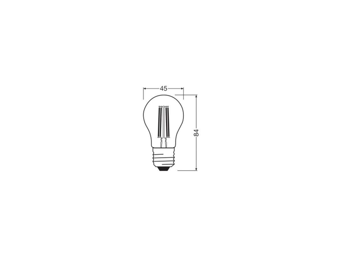LED-Lampe LEDVANCE CLASSIC P E27 5.9W 806lm 827 klar Ø45×84mm