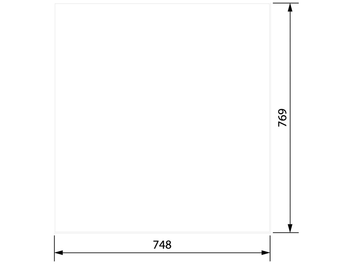 Tür links Hager Univers 748×769×12mm IP54 weiss