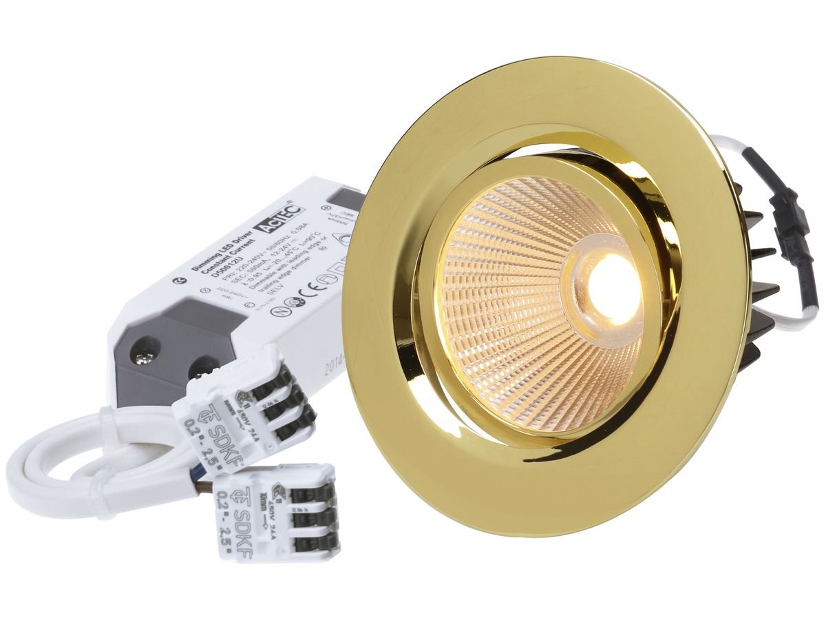 EB-LED-Spot maxLUCE AXO 10.5W 230V DIM 830lm 927 Loch-Ø80mm 38° IP44 gold
