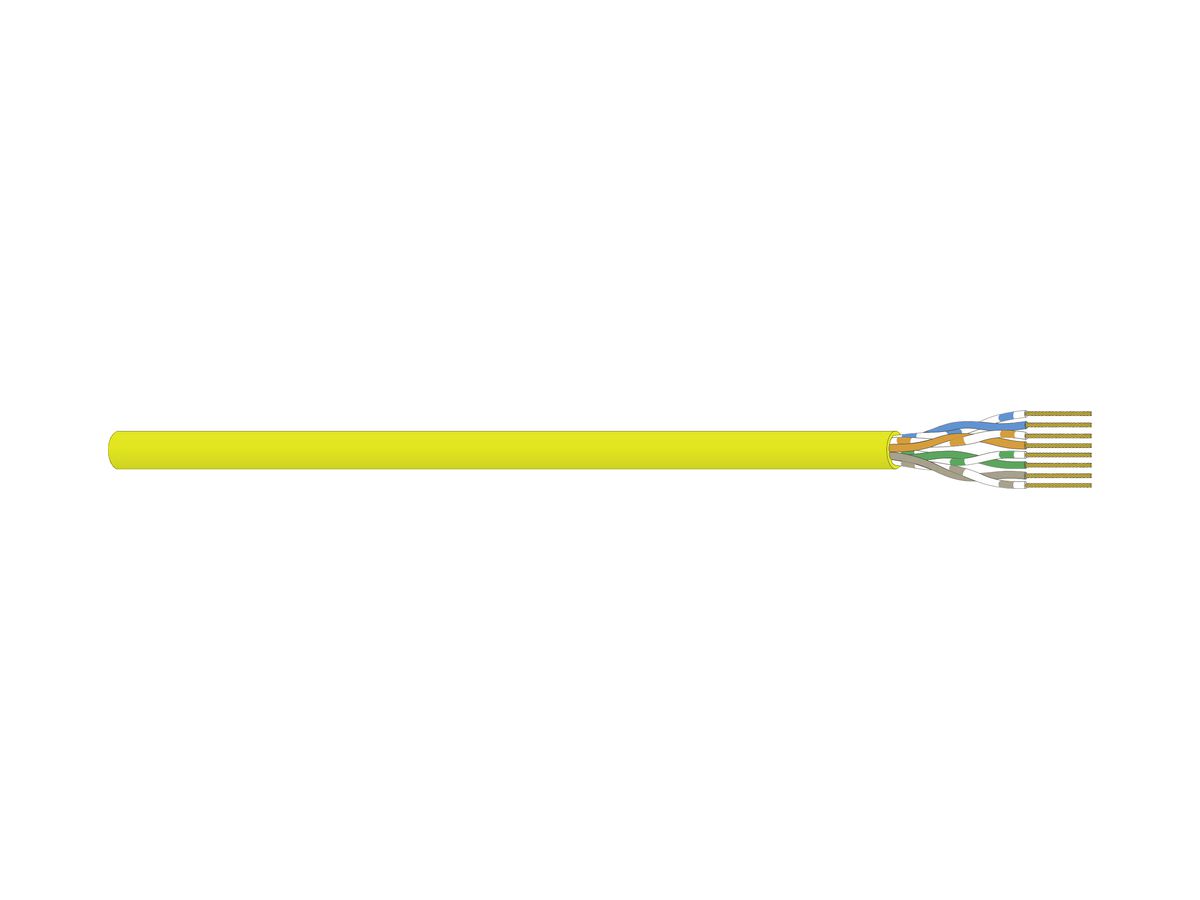 Datenkabel Dätwyler CU 602 4P flex U/UTP, Kat.6 LSZH Dca 1000m gelb