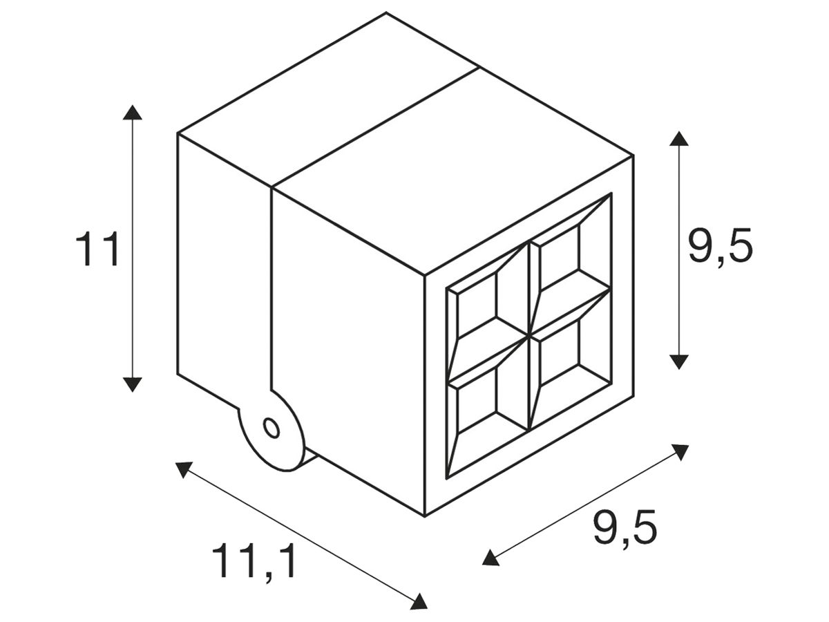 LED-Decken-/Wandleuchte SLV S-CUBE 15W 1000lm 827/830 IP65 DIM 111×95mm an