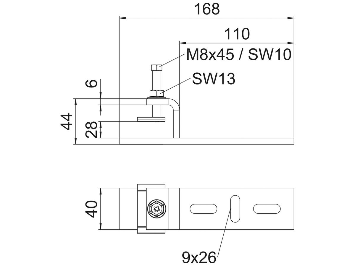 Befestigungsklammer Bettermann BFK W 100 FT Stahl feuerverzinkt