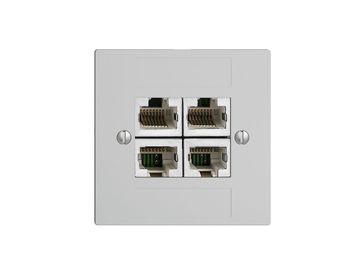 UP-Dose 4×RJ45/s 4P getr. EDIZIOdue hellgrau ITplus