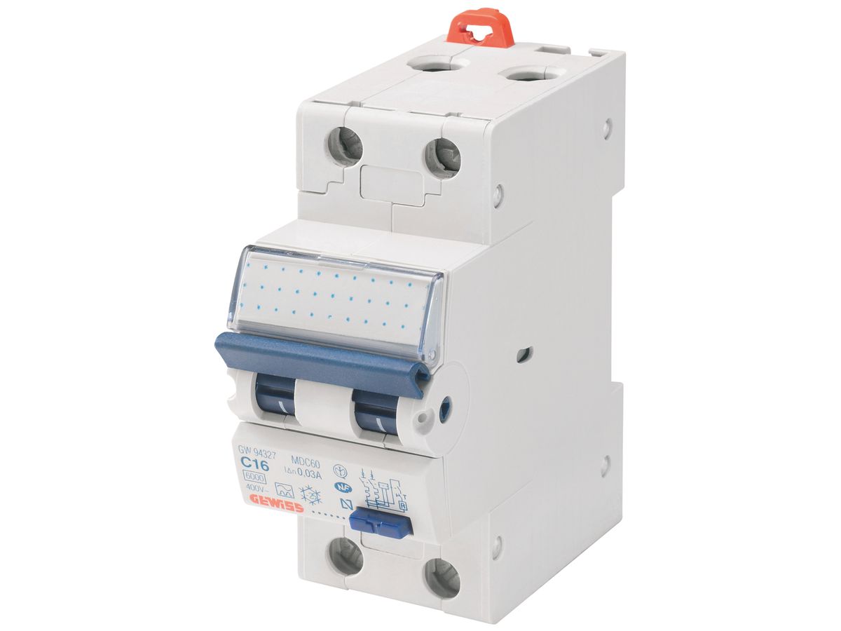 FI/LS-Schalter Gewiss 90 RCD 2P 230V C 2.95A 0.03A A 2TE 6kA