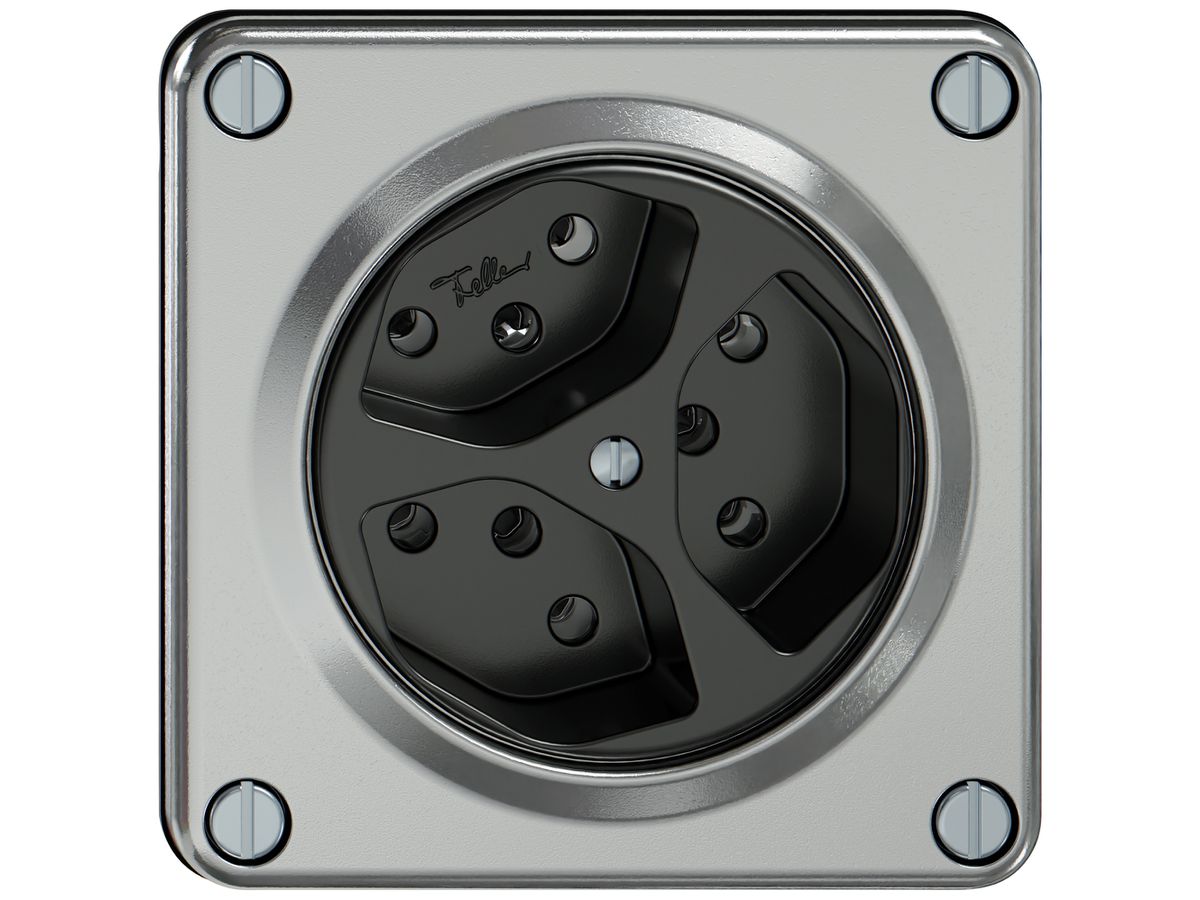 Steckdose ELEMENT 3×Typ 13 1×S 10A 250V IP20 aluminium