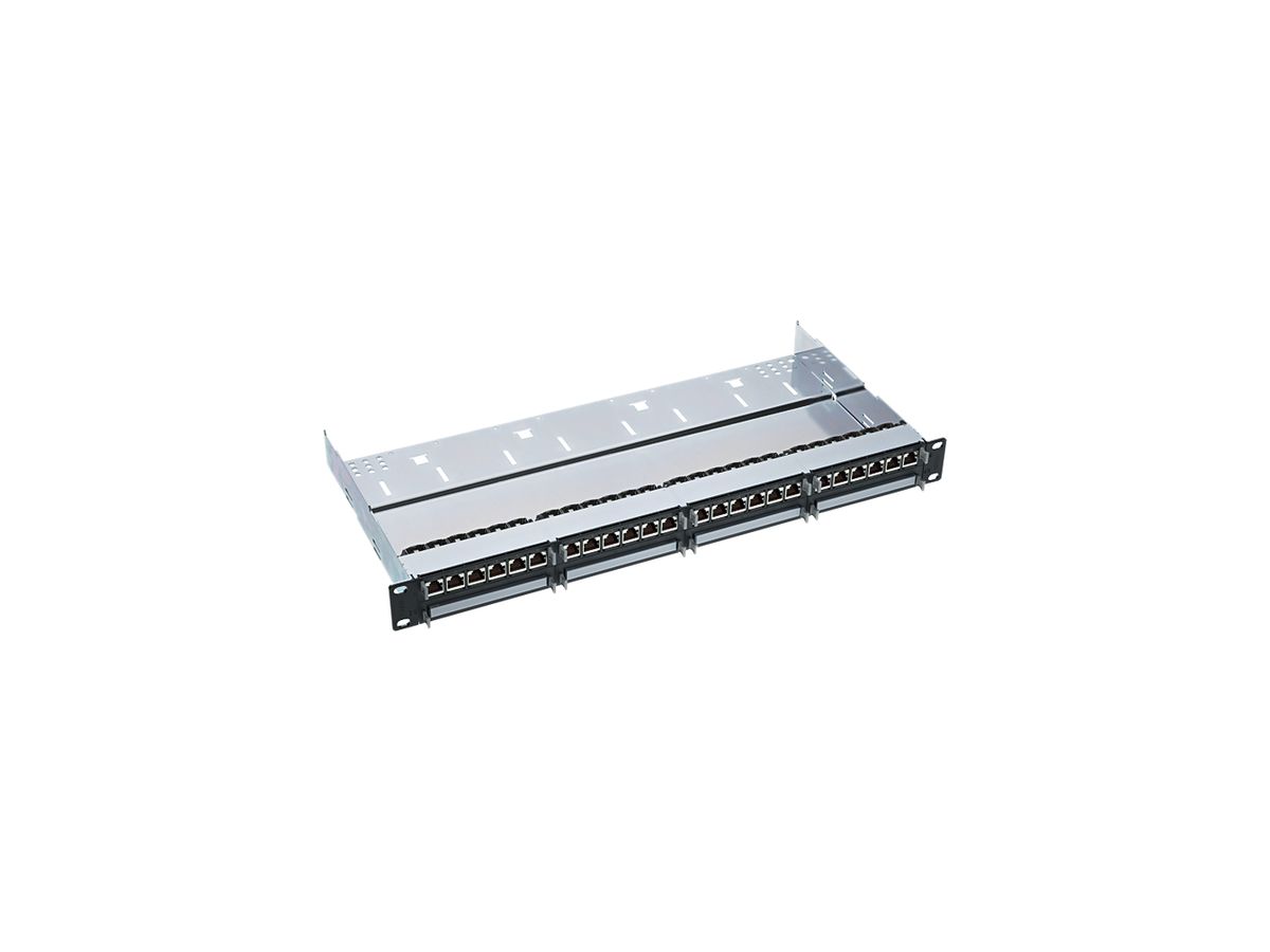 Rangierfeld 19" HD 1HE Kat.6A mit 24×RJ45s 43.2×482.6×225mm schwarz