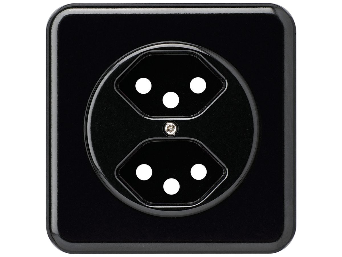 UP-Frontset basico 2×Typ 13 schwarz 86×86mm mit Kinderschutz