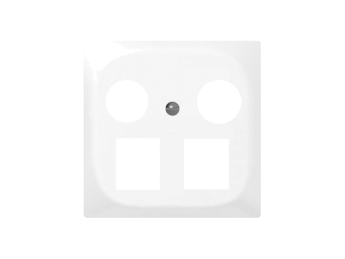 Frontset SIDUS Z/E weiss für R&M HWSforte 2×Koax, 2×RJ45