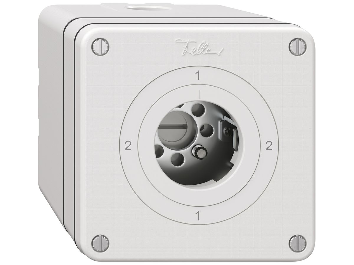 AP-Schlüsselschalter NEVO SNAPFIX® Wechselschalter 16A 400V 2-1-2-1 ws