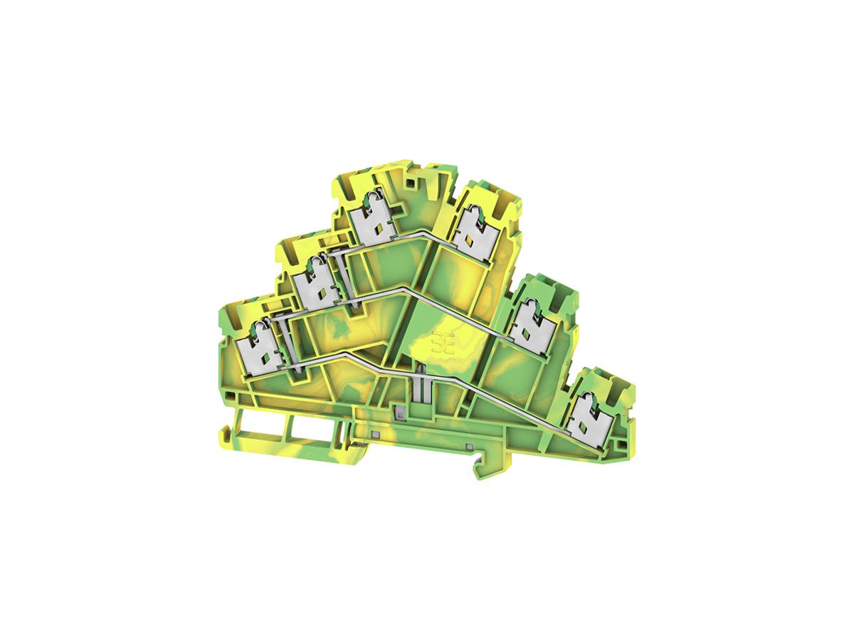 Schutzleiter-Reihenklemme WM S3T 2.5mm² SNAP IN 2×3 TH35 gn/gb