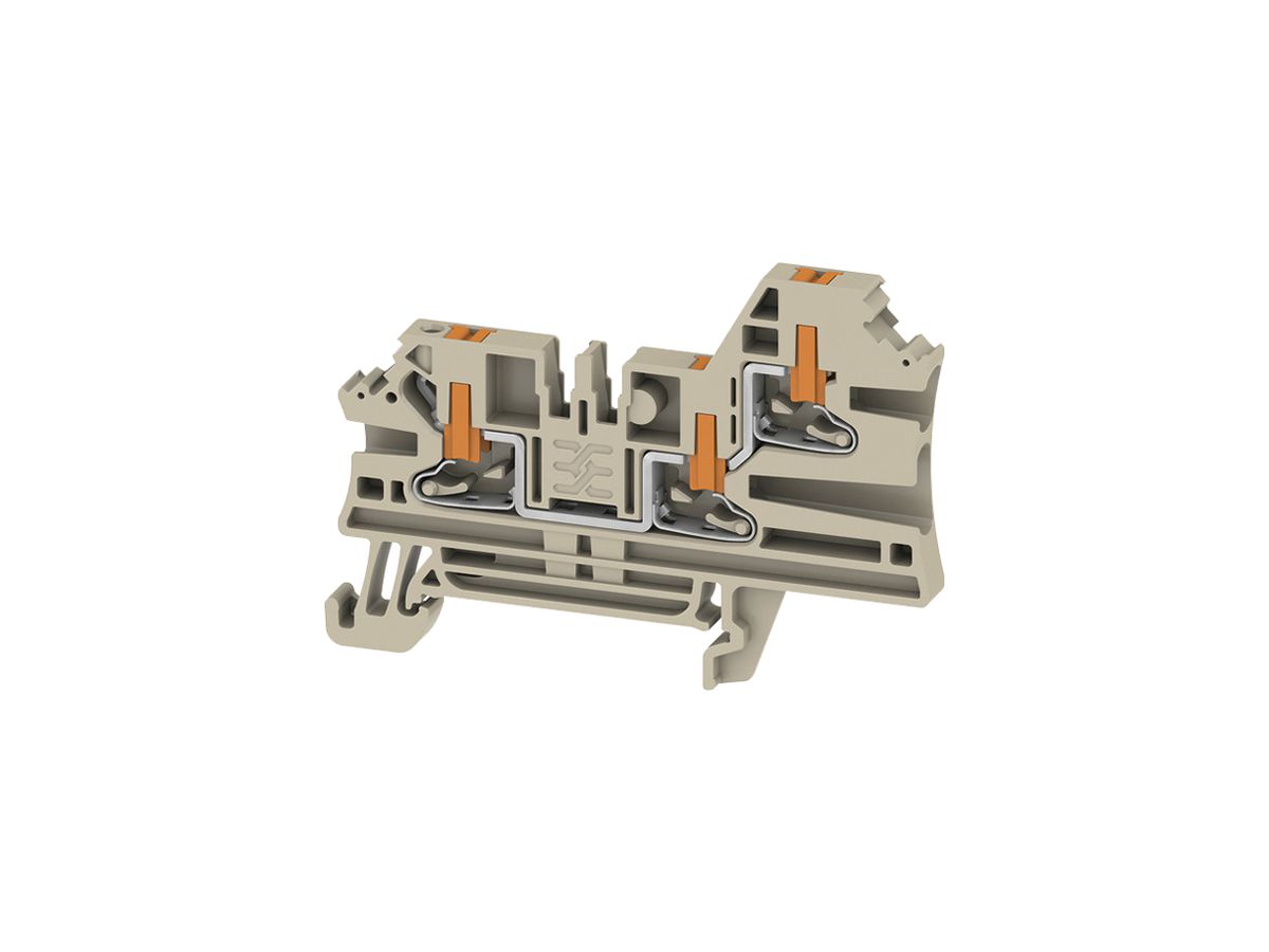 Durchgangs-Reihenklemme Weidmüller AL3C PUSH IN 2.5mm² 24A 800V TH35 beige