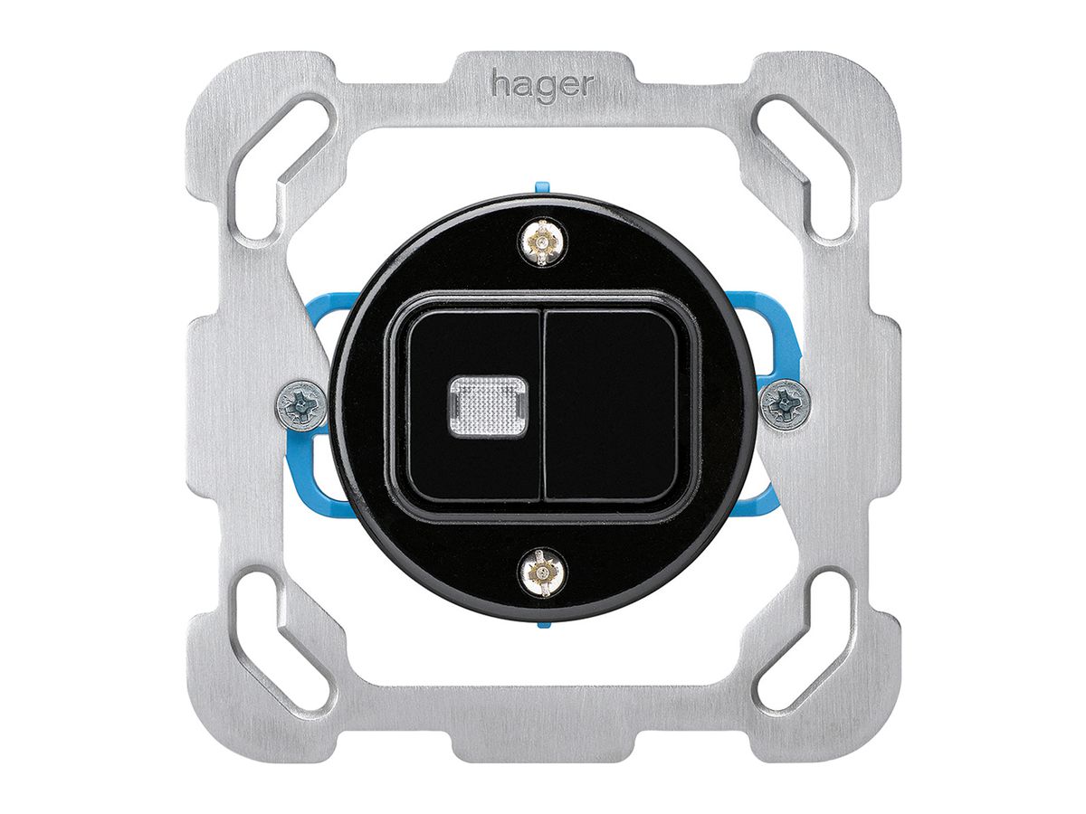Einsatz zu UP-Leuchttaster basico 2×A-R/1L m.Befestigungsplatte schwarz 1 Linse