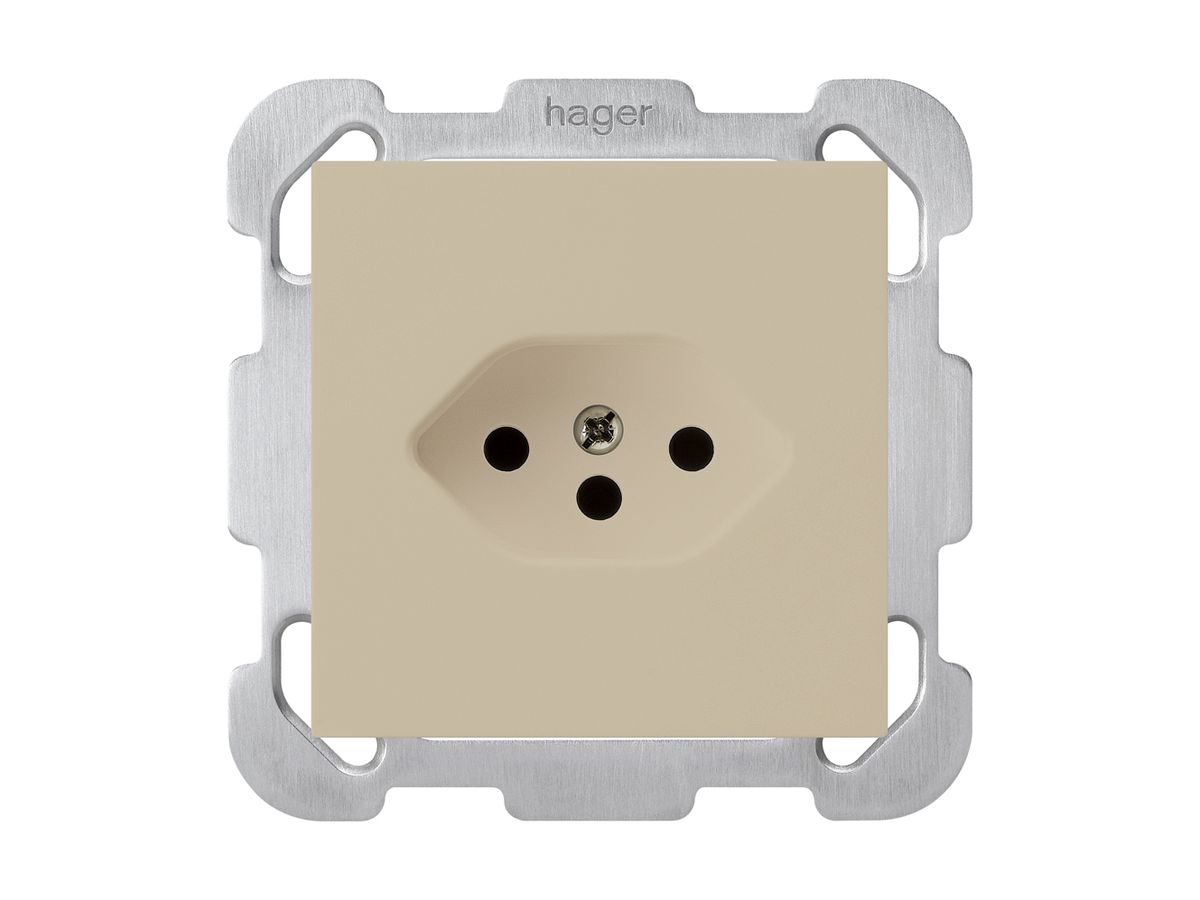 UP-Steckdose kallysto T13 beige mit Befestigungsplatte