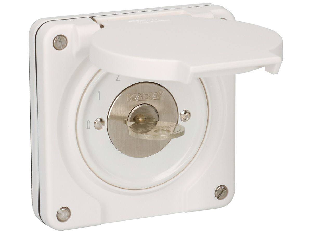 UP-Schlüsselschalter AWAG NEVO Stufenschalter 1-polig 20A 690V 87×87mm weiss