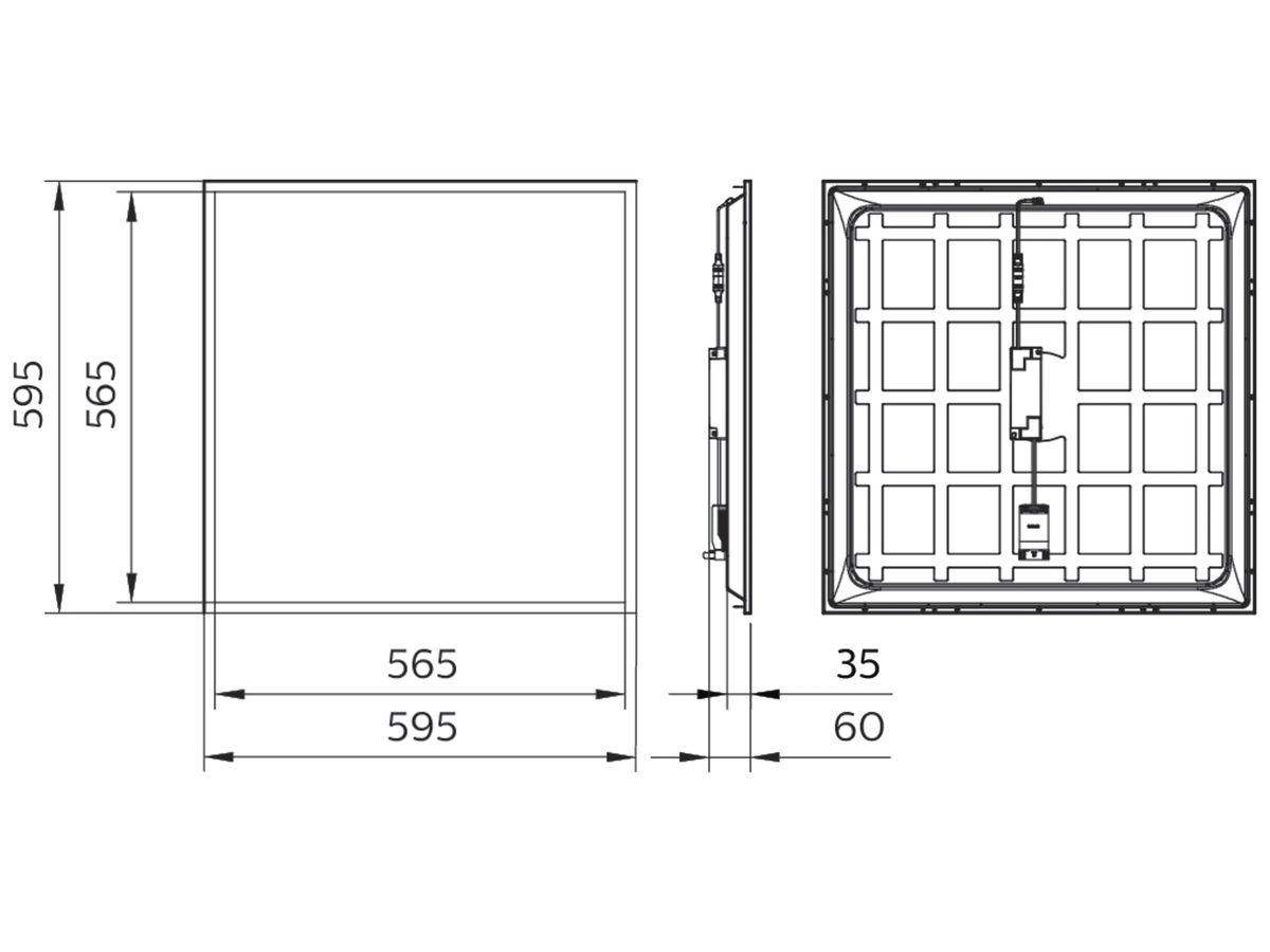 LED-Panelleuchte Philips Ledinaire 28W 3400lm 840 595×595×60mm weiss