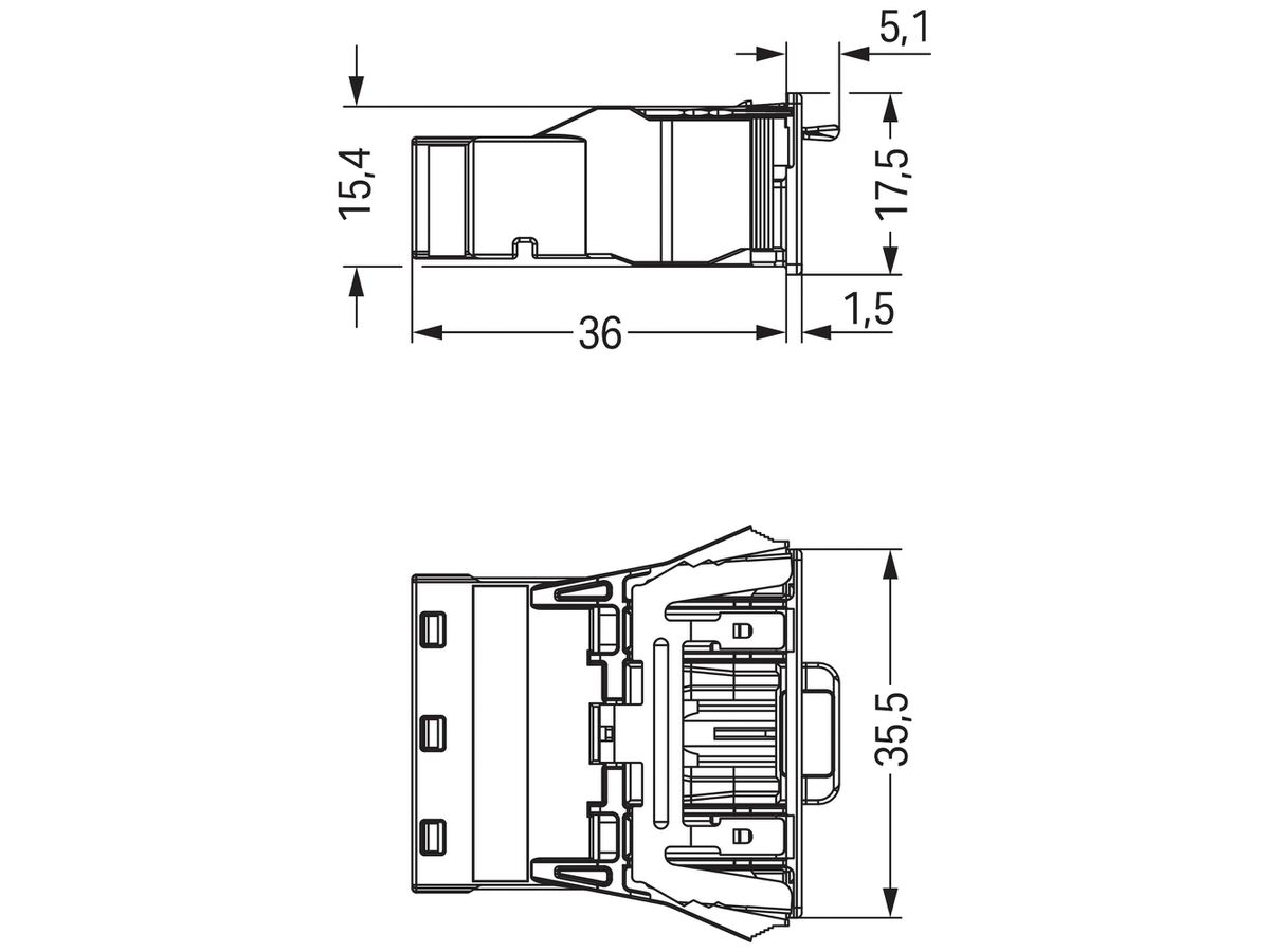 Stecker WAGO 3L PE 2×0.5…4 weiss