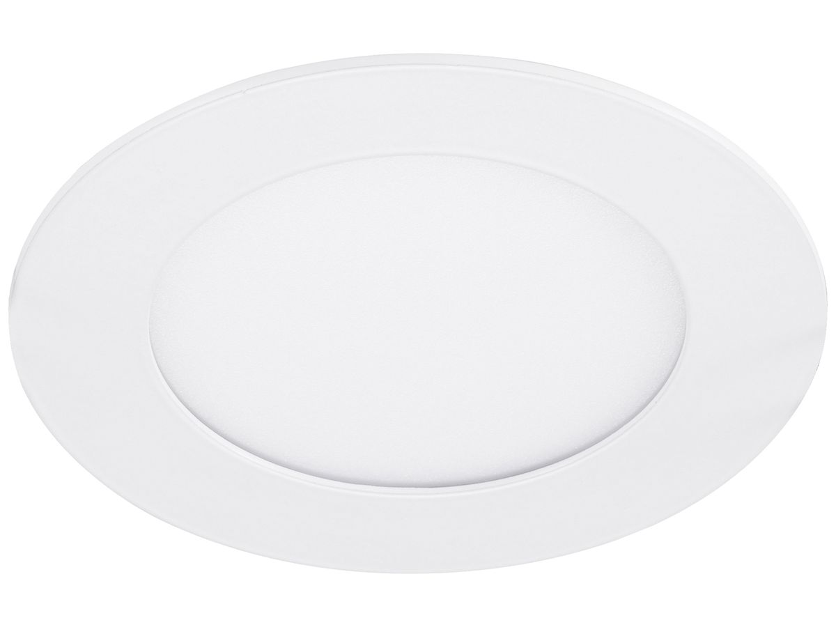 LED-Downlight Sylvania Flat 108 7W 600lm 4000K IP44 120° DIM 120mm weiss
