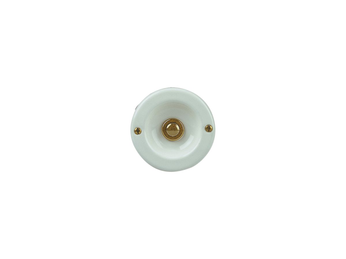UP-Sonnerietaster Grothe Ø70×28mm Messing weiss lackiert