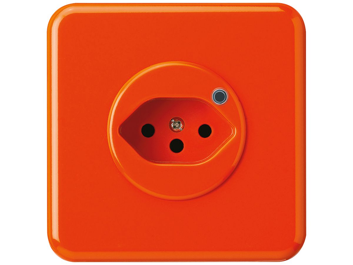 UP-Steckdose Hager basico 1×Typ 13 beleuchtet C orange