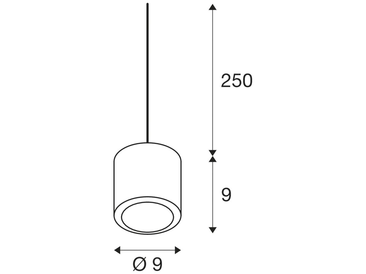 LED-Pendelleuchte SLV OCULUS SINGLE 11W 780lm 2000…3000K DIM Ø90×90mm weiss