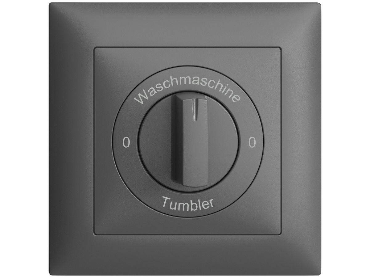 Frontset 0-Waschmaschine-0-Tumbler EDIZIOdue 88×88mm dunkelgrau