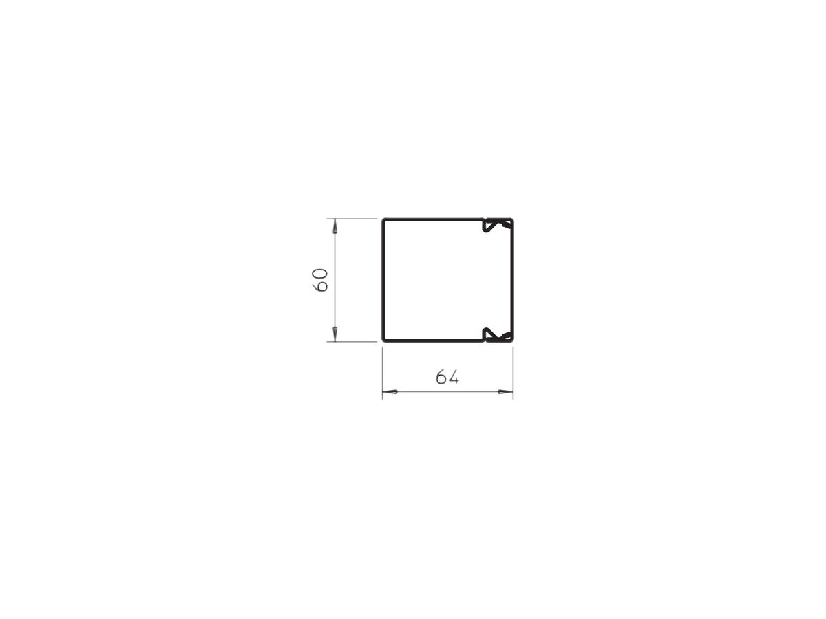 Installationskanal Bettermann LKM 60×60×2000mm verzinkt reinweiss